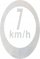 hastighetsskylt 7 km/h vit prefabricerad termoplast
