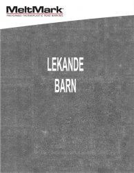 MeltMark text "LEKANDE BARN" 45 cm hög Vit