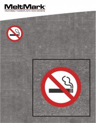 MeltMark Rökning förbjuden diameter 80 cm svart/vit/röd