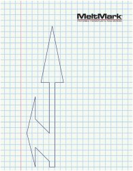 MeltMark Dubbelpil Rak+Vänster 500 cm Vit