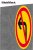 MeltMark Vasemmalle kääntyminen kielletty 625x250 cm punainen keltainen musta