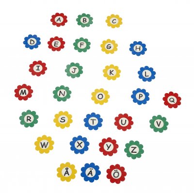 MeltMark Alfabet blommor 29st ca 30 cm diameter