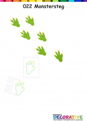 MeltMark Drak/ monsterspår fem par ca 30 cm