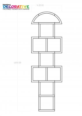 Hopphage 465x143 cm utan siffror