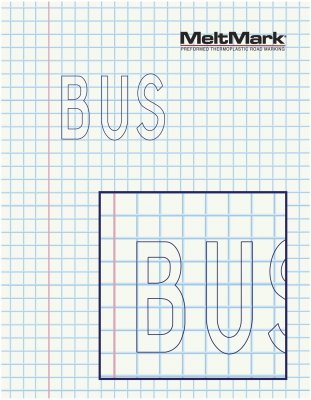 MeltMark Parkeringsbås for bus "BUS" 100 cm Hvid