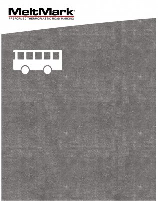 MeltMark Buss-symbol 75x150 cm vit