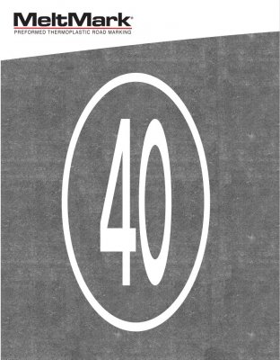 MeltMark Nopeusrajoitus 40km/h 435x250 cm Valkoinen