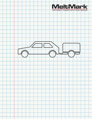 ritning i skala märke parkering med släp