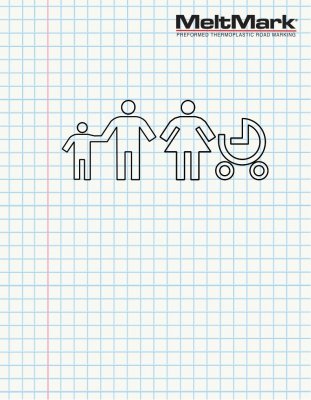 MeltMark Familie symbol 120x310 cm. Hvid.