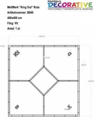 MeltMark "King Out" 400x400 cm Vit