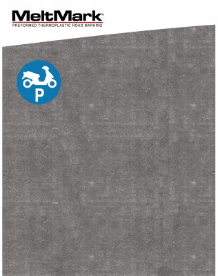 MeltMark Mopedparkering diameter 100 cm vit/blå