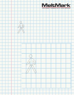 MeltMark Fussgänger 75x41cm vit