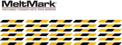 MeltMark Varningslinje 10 cm x ca 85 cm gul/svart